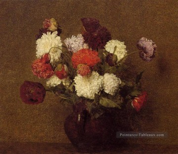 Fleurs Poppies peintre de fleurs Henri Fantin Latour Peinture à l'huile